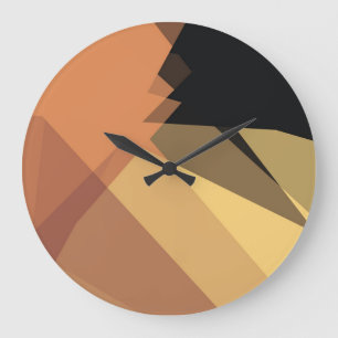 Modern Retro Colours Geometric #25 Large Clock