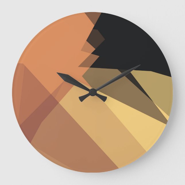 Modern Retro Colours Geometric #25 Large Clock (Front)