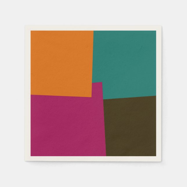 Modern Retro Colours Geometric #33 Napkin (Front)