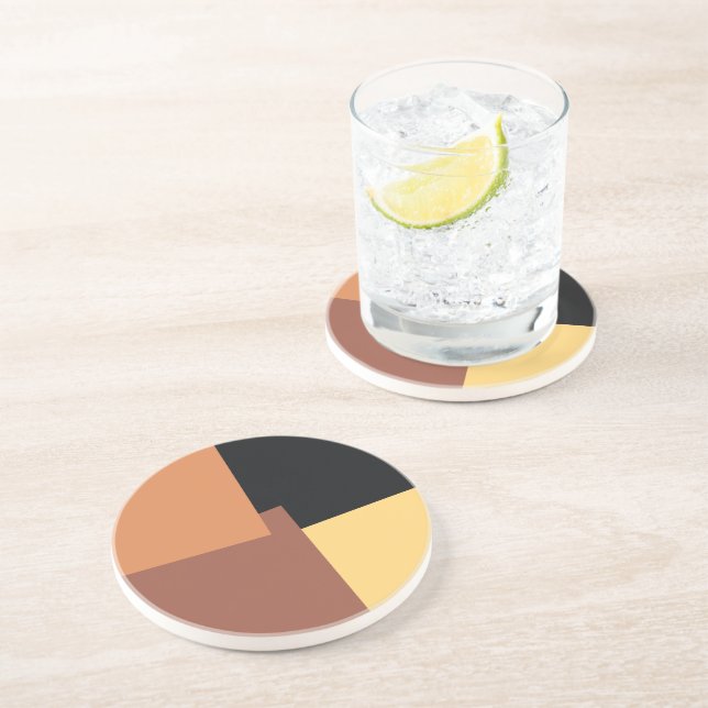 Modern Retro Colours Geometric #35 Coaster (Side)