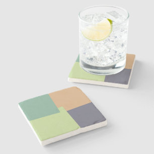 Modern Retro Colours Geometric #4 Stone Coaster