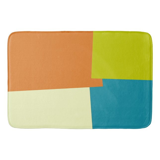 Modern Retro Colours Geometric Bath Mat (Front)