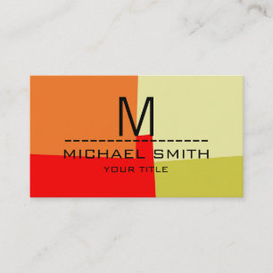 Modern Retro Colours Monogram #13 Business Card