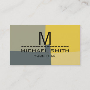 Modern Retro Colours Monogram #15 Business Card