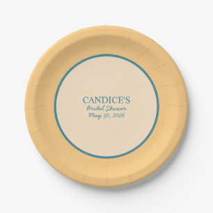 Modern Retro Coral and Green Paper Plate