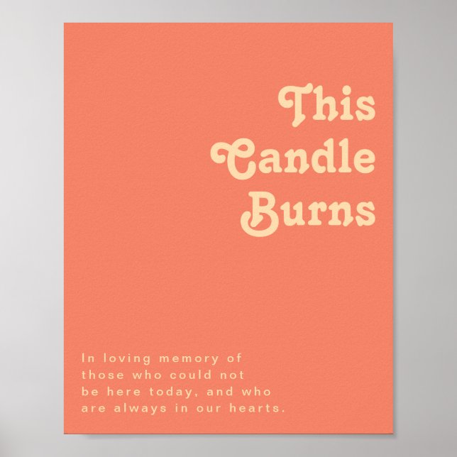 Modern Retro | Coral This Candle Burns Poster (Front)