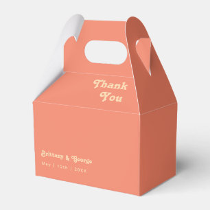 Modern Retro   Coral Wedding Favour Box