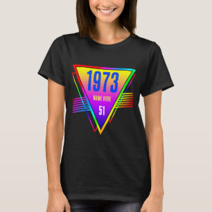 Modern Retro Custom Name Year Age Birthday Gift T-Shirt