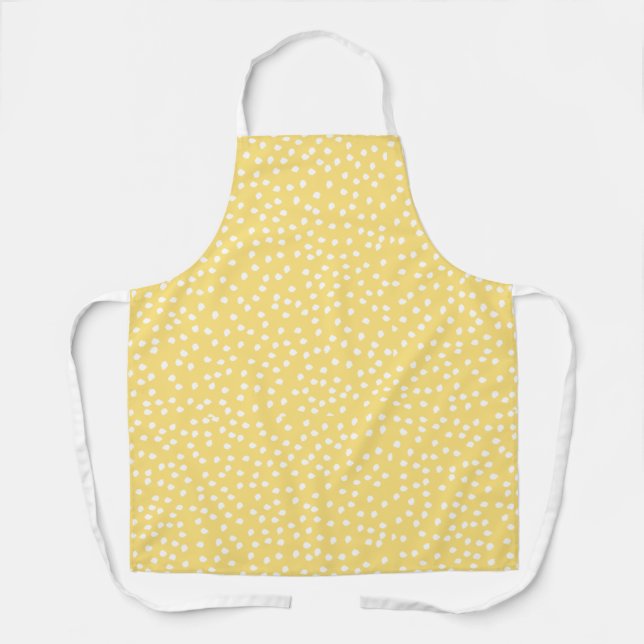 Modern Retro Cute yellow Polka Dot Apron (Front)