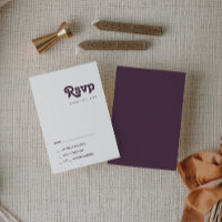 Modern Retro | Dark Purple RSVP Card