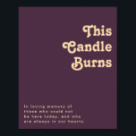Modern Retro | Dark Purple This Candle Burns Poster<br><div class="desc">This modern retro | dark purple this candle burns poster is perfect for your simple vintage, colourful tropical boho summer wedding. Its unique bohemian mid-century font gives this design a classic minimalist groovy hippie vibe. If you're looking for a design that features bright, bold colours for your creative 70's beach...</div>