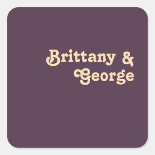 Modern Retro   Dark Purple Wedding Envelope Seals