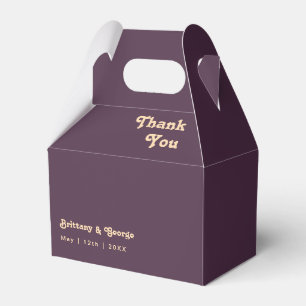 Modern Retro Dark Purple Wedding Favour Box