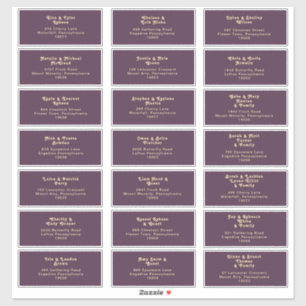 Modern Retro   Dark Purple Wedding Guest Address