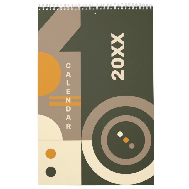 Modern Retro Earth Tone Geometric 2023 Calendar (Cover)