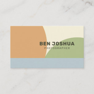 Modern Retro Earth Tone Geometric Business Card