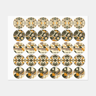 Modern Retro Earth Tone Geometric Sticker