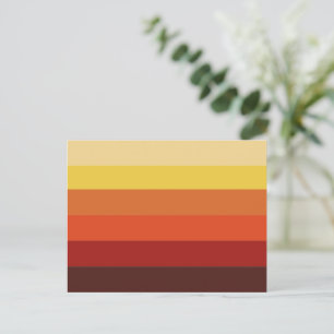 Modern retro fall autumn colours gradient stripes holiday postcard