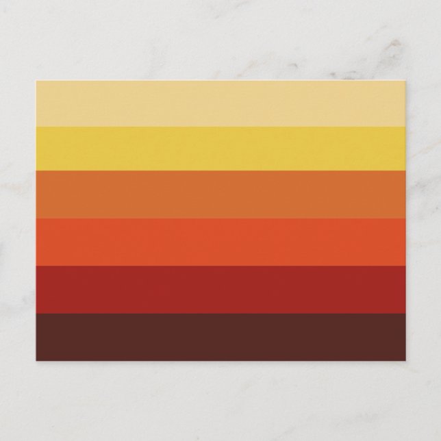 Modern retro fall autumn colours gradient stripes postcard (Front)