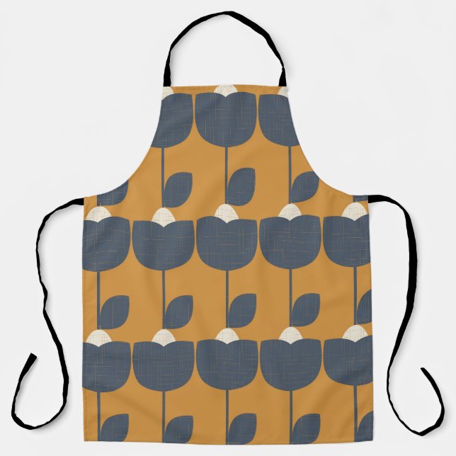 Modern Retro Flowers: Scandinavian Geometric. Apron (Front)