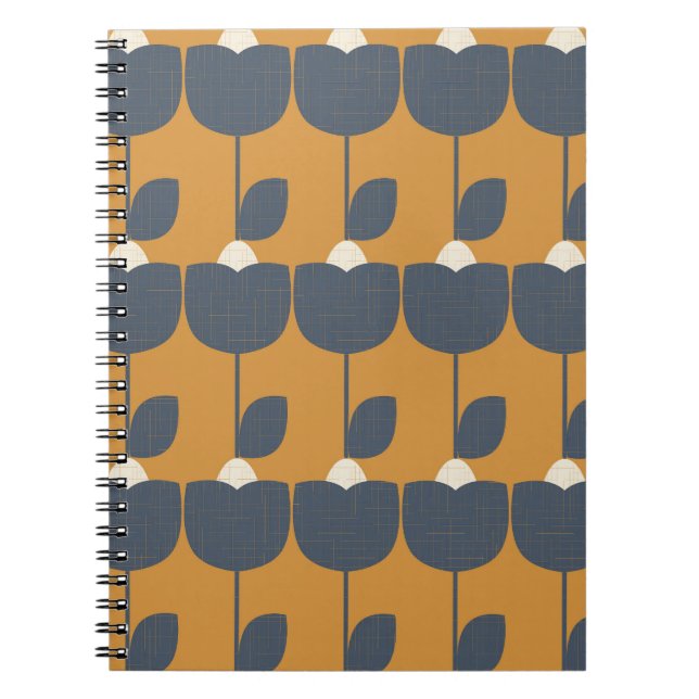 Modern Retro Flowers: Scandinavian Geometric. Notebook (Front)