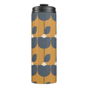 Modern Retro Flowers: Scandinavian Geometric. Thermal Tumbler