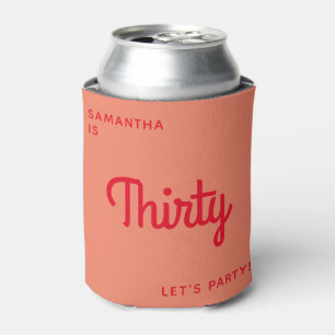 Modern Retro Fun Bright Personalized 30 birthday Can Cooler