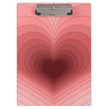 Modern Retro Funky Red Pink Hear Clipboard