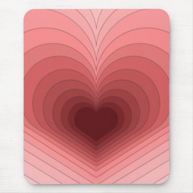 Modern Retro Funky Red Pink Heart Mousepad (Front)