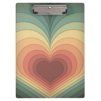 Modern Retro Funky Romantic Heart Clipboard