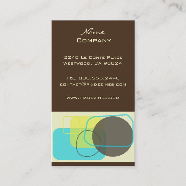 Modern Retro Geometric Design Business Card (Front)