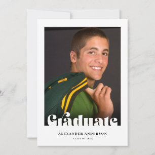 Modern Retro Graduate Photo Graduation Invitation