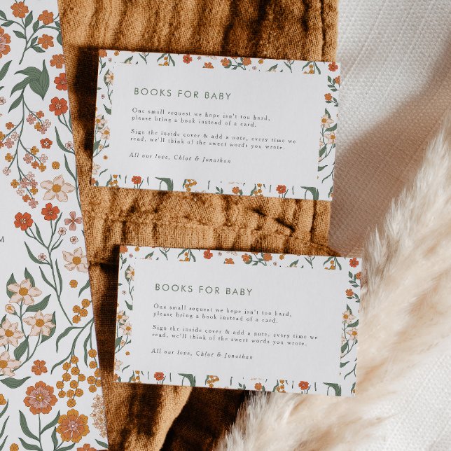 Modern Retro Groovy Books for Baby Floral Enclosure Card (Creator Uploaded)