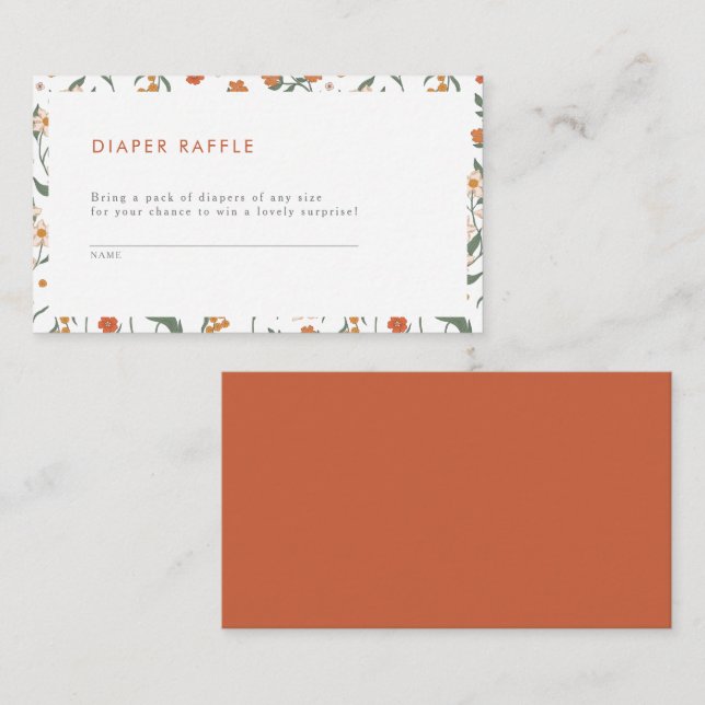 Modern Retro Groovy Diaper Raffle Game Enclosure Card (Front/Back)