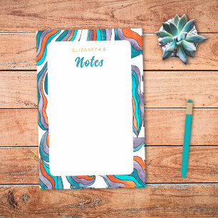 Modern Retro Groovy Orange Blue Purple Notes Pages