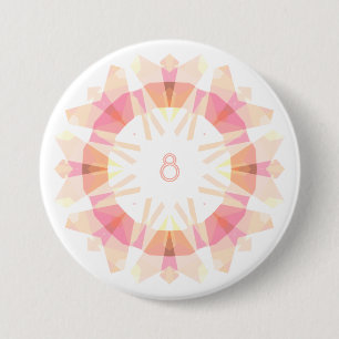 Modern Retro Happy Birthday Age Pink Whimsical 7.5 Cm Round Badge
