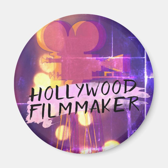 Modern Retro Hollywood Filmmaker in Pink Magnet (Front)