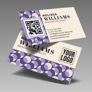 Modern Retro Lavender Geometric Business Card