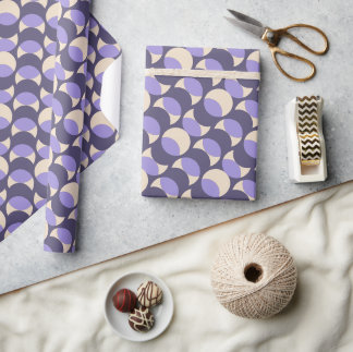 Modern Retro Lavender Geometric Wrapping Paper