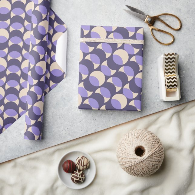 Modern Retro Lavender Geometric Wrapping Paper (Crafts)