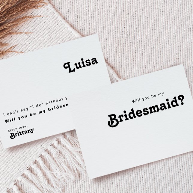 Modern Retro Lettering Bridesmaid Proposal Card (Creator Uploaded)