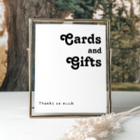 Modern Retro Lettering Cards and Gifts Sign