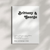 Modern Retro Lettering Casual Wedding Invitation