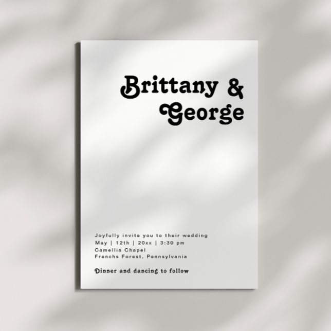 Modern Retro Lettering Casual Wedding Invitation (Creator Uploaded)