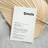 Modern Retro Lettering Details Enclosure Card