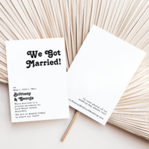 Modern Retro Lettering Elopement Announcement