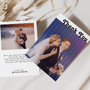 Modern Retro Lettering Flat Photo Thank You Card