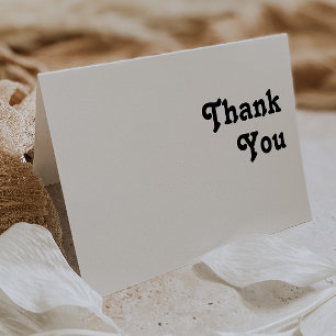 Modern Retro Lettering Folded Thank You Card