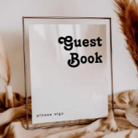 Modern Retro Lettering Guest Book Sign