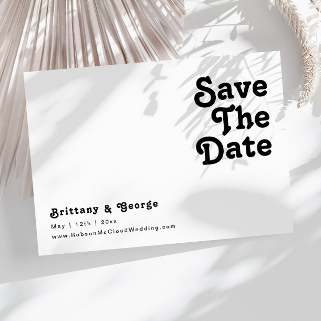 Modern Retro Lettering Horizontal Save The Date (Creator Uploaded)